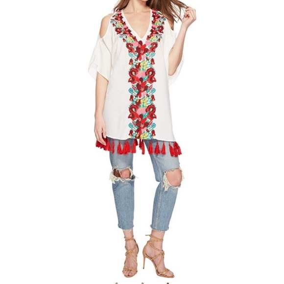 Show Me Your Mumu Jaden Tunic Embroidery Open Shoulder  dress - Picture 5 of 13